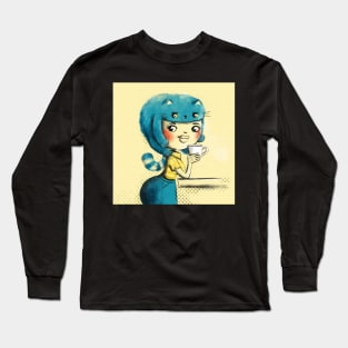 Blue hairCat Long Sleeve T-Shirt